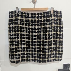 Soya Concept Woven Mini Skirt Black Cream Checkered Grid | Size 44